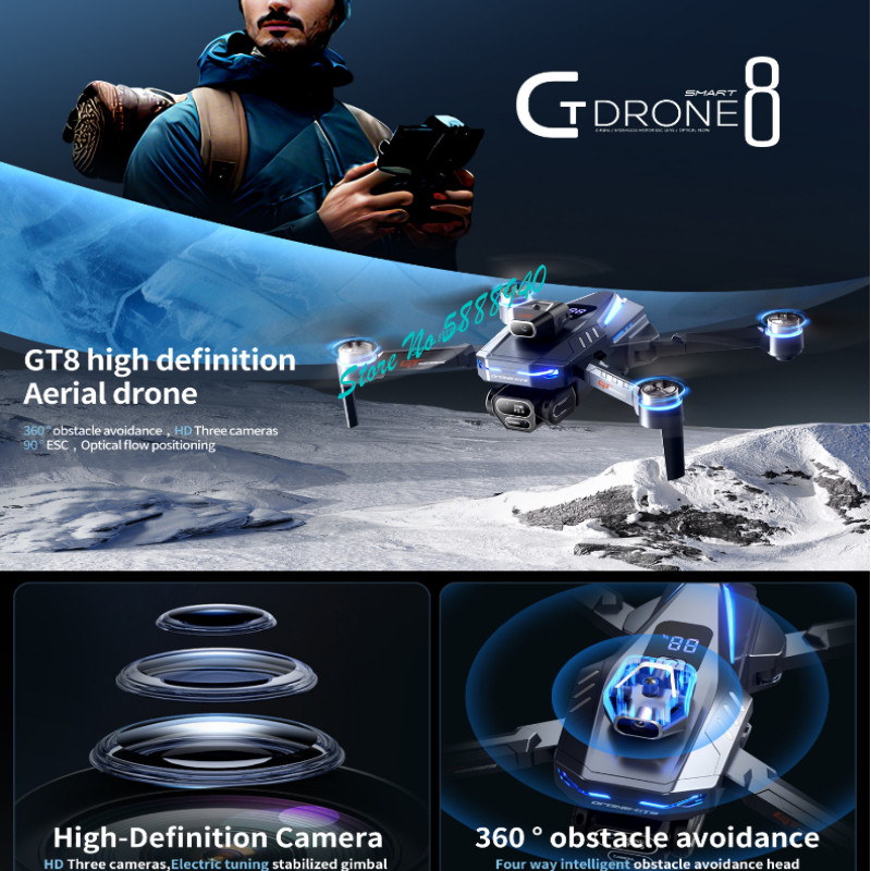 Drone RC 8K sans balais avec t - Drone Rc Fpv Manual avis et prix