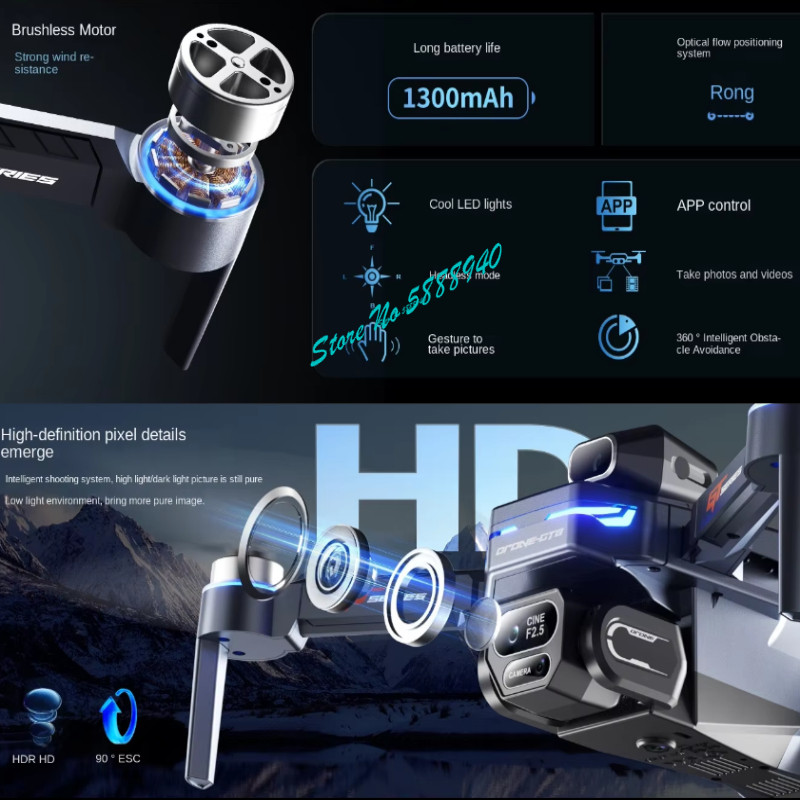 Drone RC 8K sans balais avec t - Drone Rc Fpv Manual avis et prix