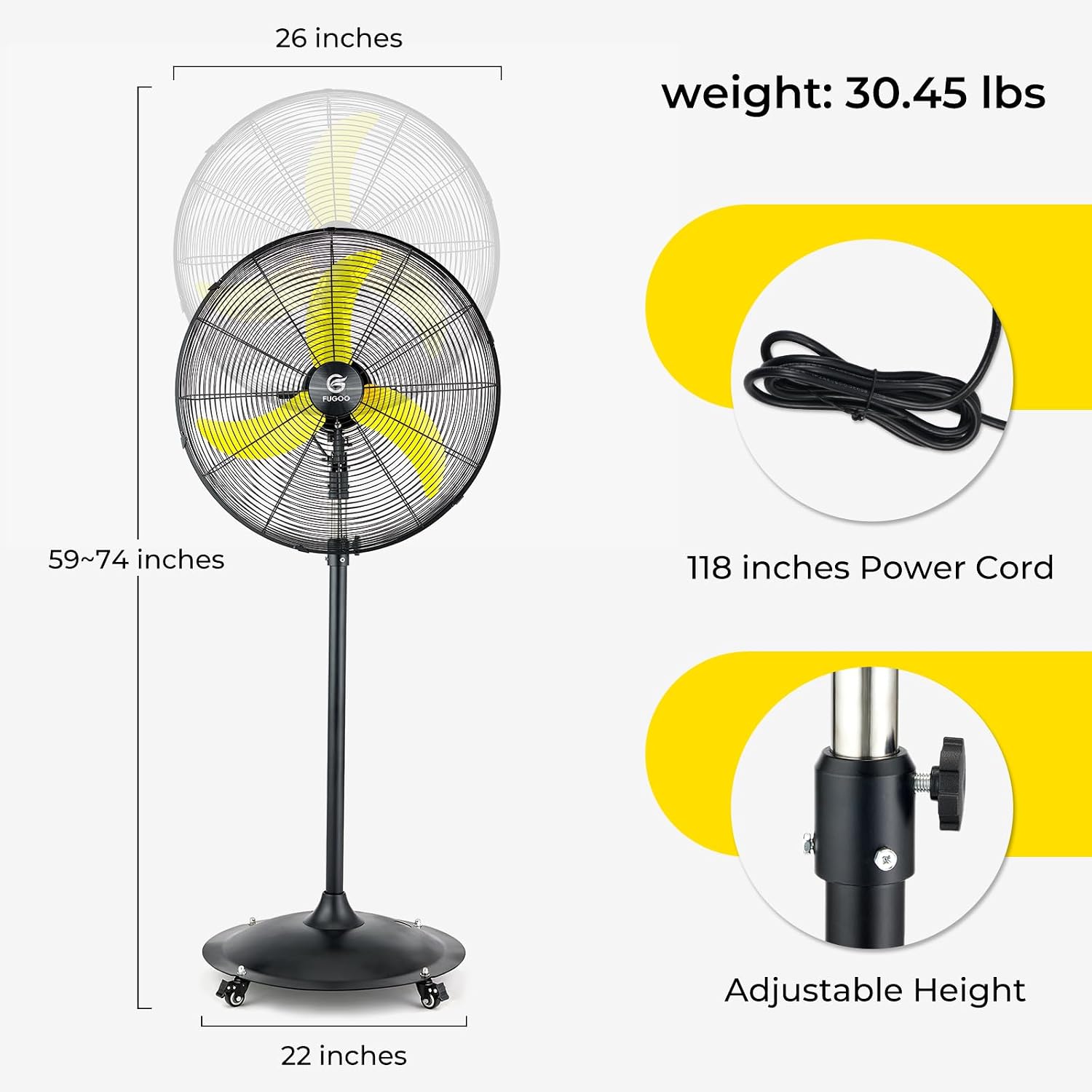 Ventilateur sur pied oscillant - Brushless Motor avis et prix